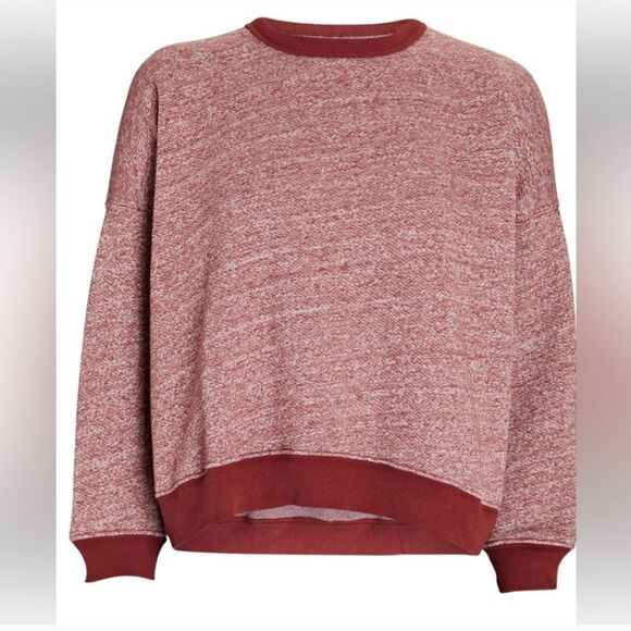 THE GREAT. Heathered Red Teammate Contrast Edging Sweatshirt Small - Picture 11 of 17